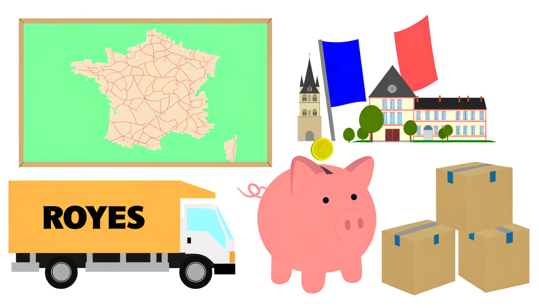 Planifier un déménagement économique à Troyes avec une illustration détaillée de conseils pour gérer les coûts et tarifs avantageux